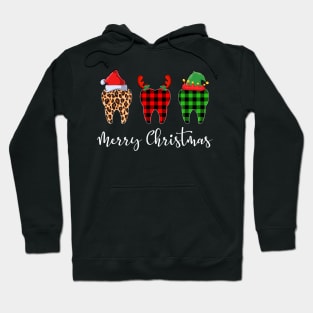 Merry Christmas Leopard Red Green Plaid Tooth Hoodie